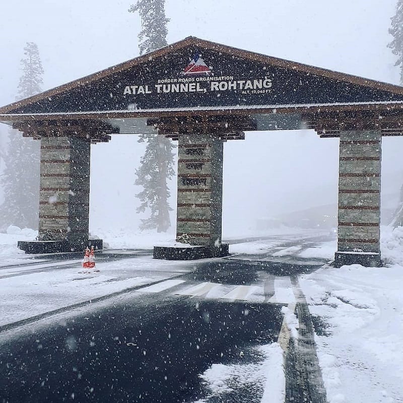 Atal Tunnel, the world's longest highway tunnel above 10,000 ft, located in the Pir Panjal range in Himachal Pradesh